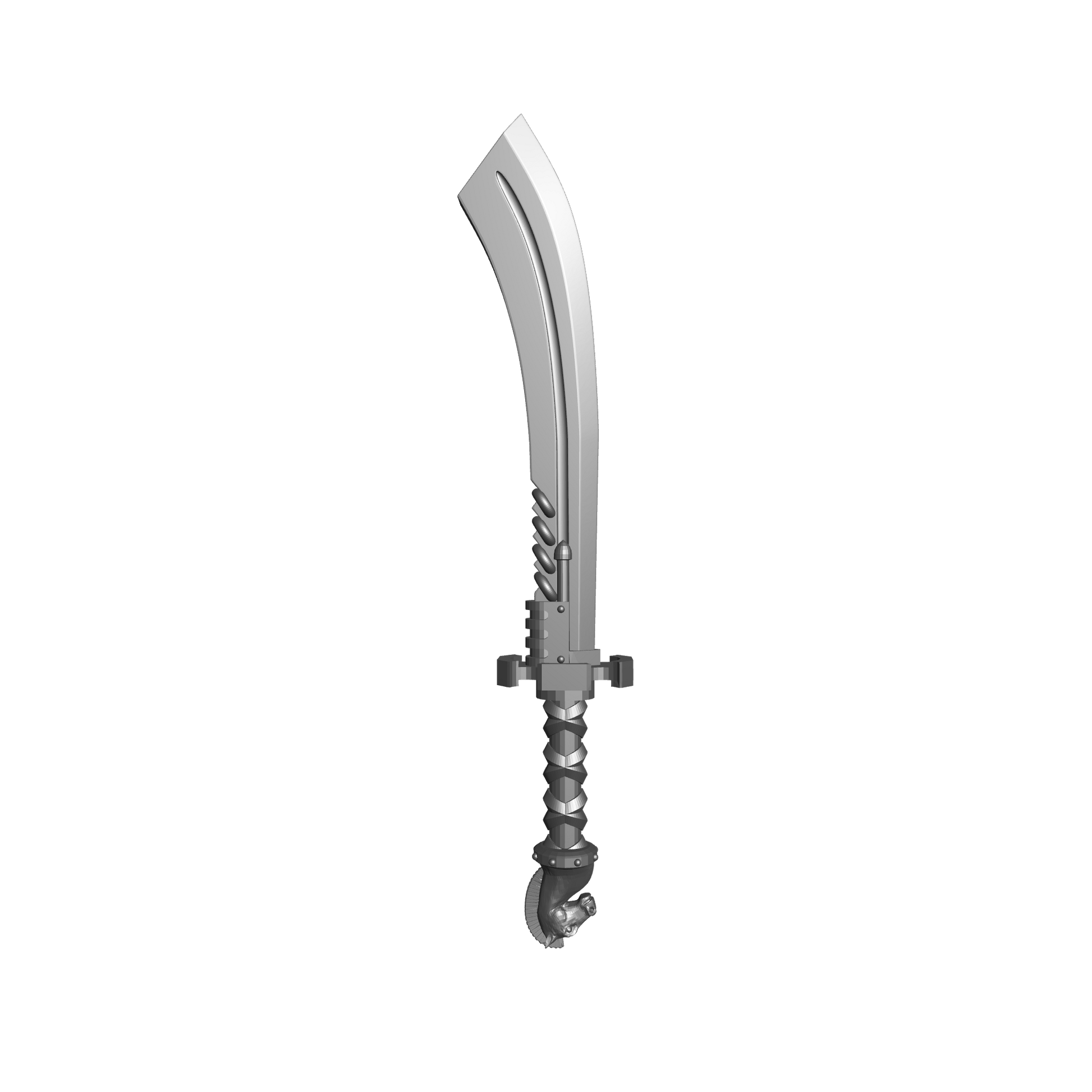 Tempest Warrior Order Energy Sword Falchion with Horse Pommel compatible with McFarlane Toys 7-inch armored action figures custom resin weapon