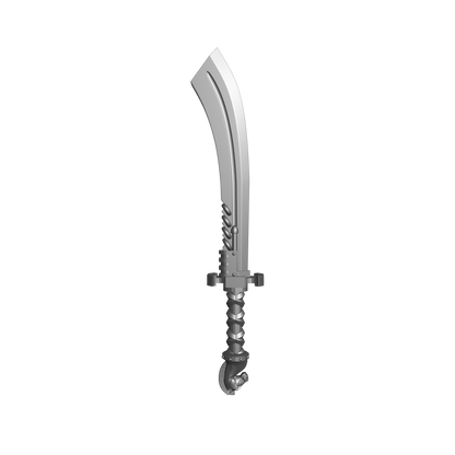 Tempest Warrior Order Energy Sword Falchion with Horse Pommel compatible with McFarlane Toys 7-inch armored action figures custom resin weapon