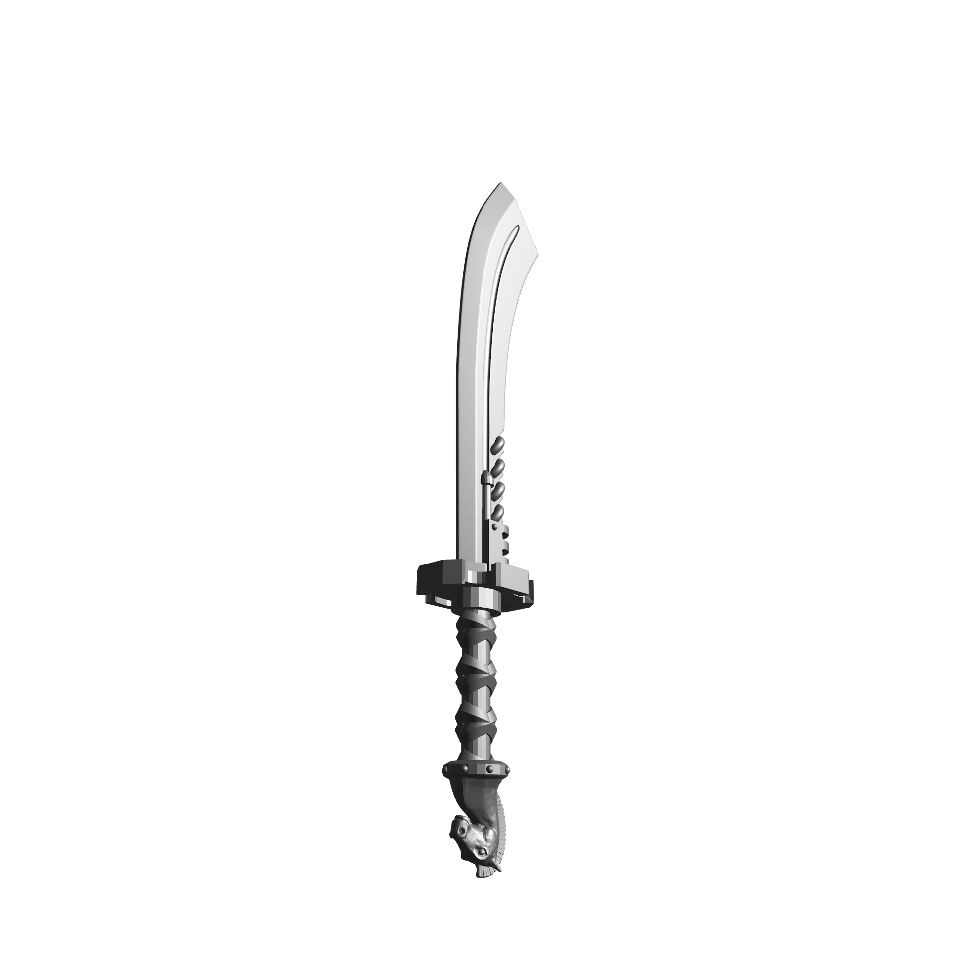 Tempest Warrior Order Energy Sword Falchion with Horse Pommel compatible with McFarlane Toys 7-inch armored action figures custom resin weapon