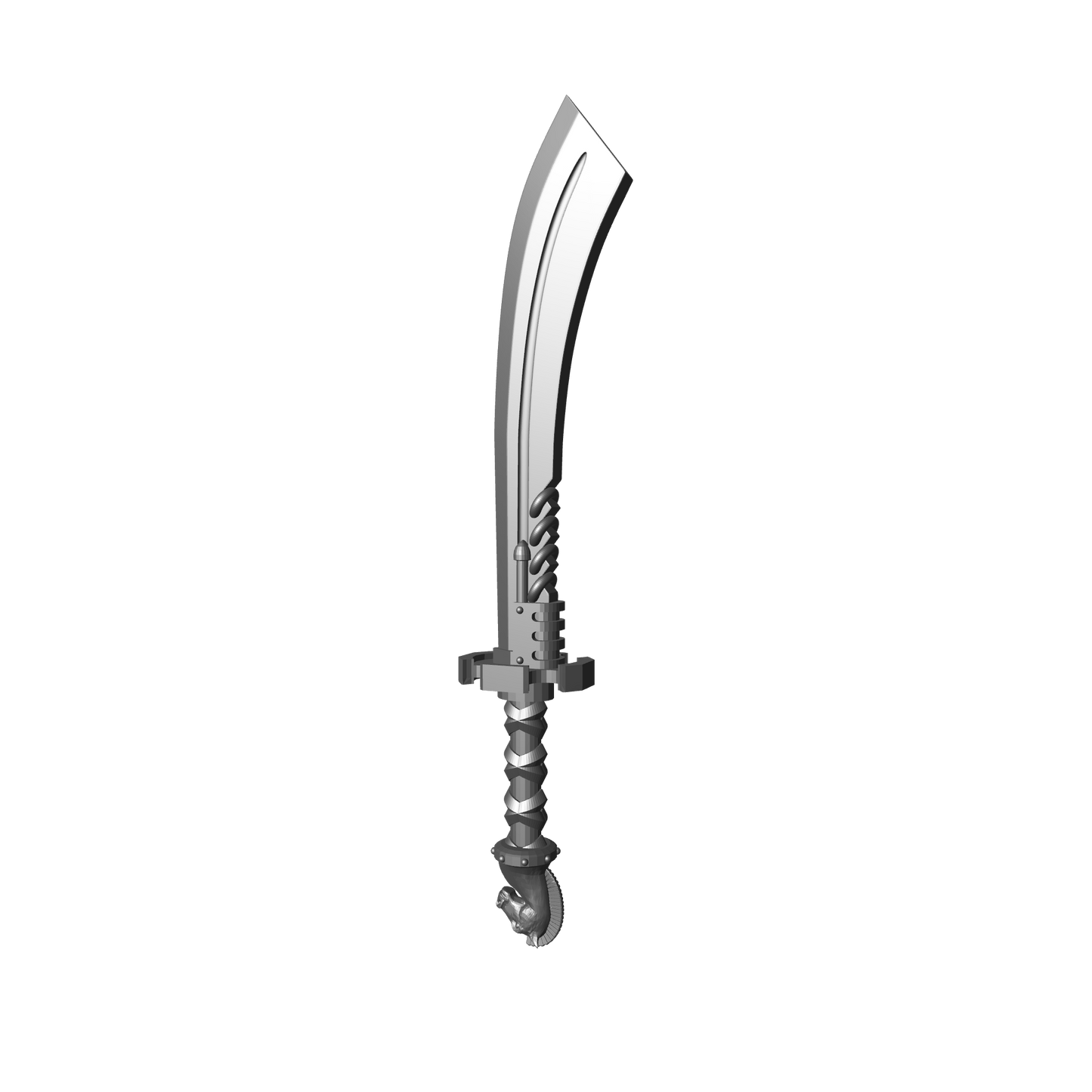 Tempest Warrior Order Energy Sword Falchion with Horse Pommel compatible with McFarlane Toys 7-inch armored action figures custom resin weapon