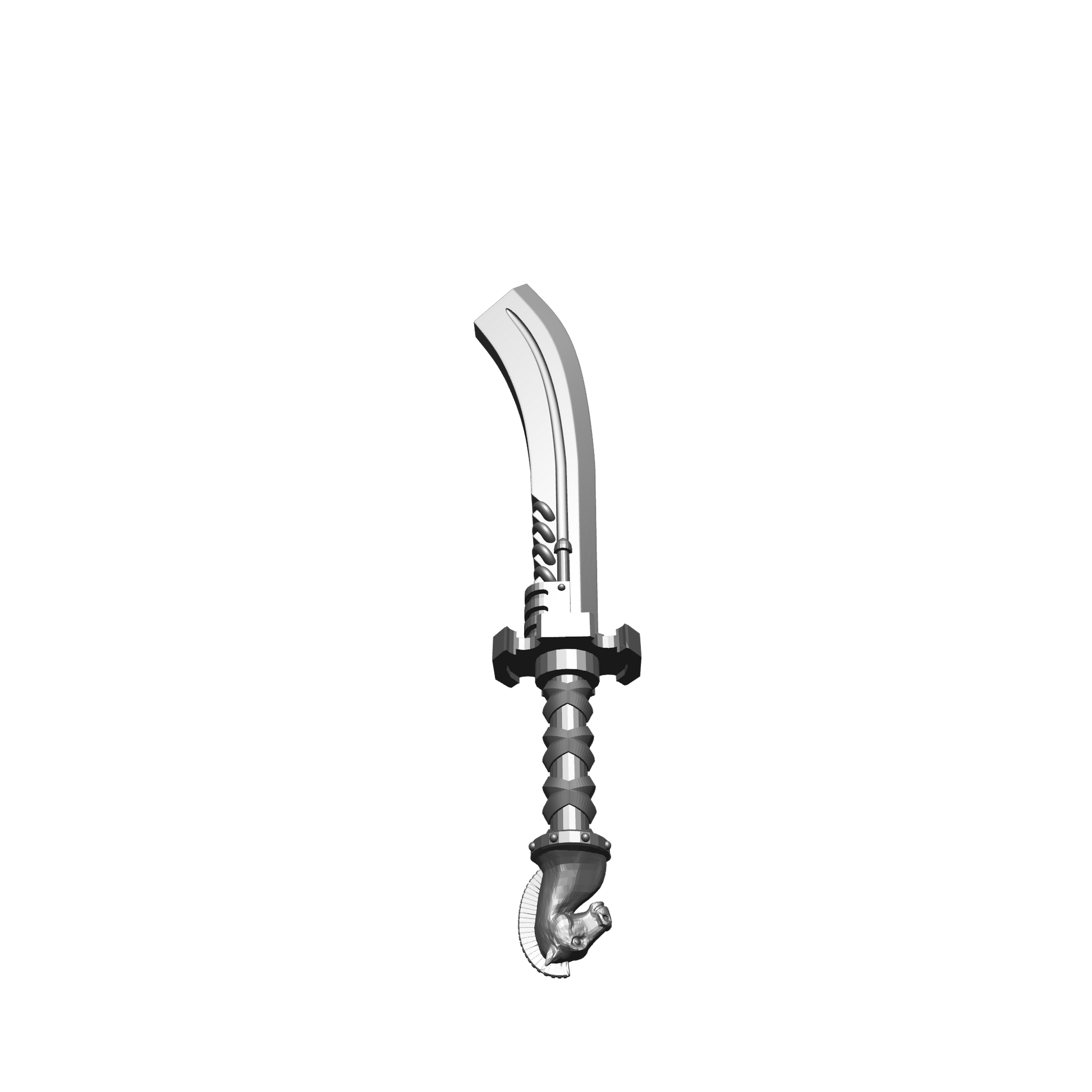Tempest Warrior Order Energy Sword Falchion with Horse Pommel compatible with McFarlane Toys 7-inch armored action figures custom resin weapon