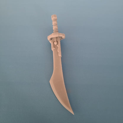 Tempest Warrior Order Mongolian Energy Sword compatible with McFarlane Toys 7-inch armored action figures custom resin close-combat weapon