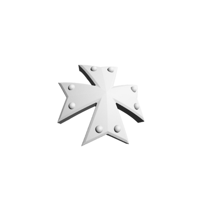 Templar Knights Warrior Order Cross Studded Shoulder Pad Decal custom resin insignia compatible with McFarlane Toys 7-inch armored action figures.