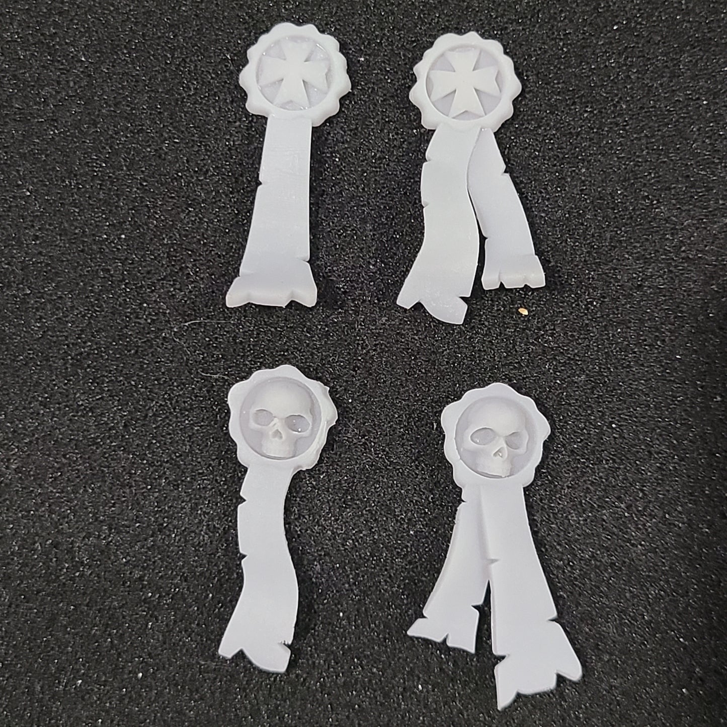 Templar Knights Warrior Order Purity Seals and Prayer Parchments resin accessory set for McFarlane Toys 7-inch armored action figures by Fantasy World Games.