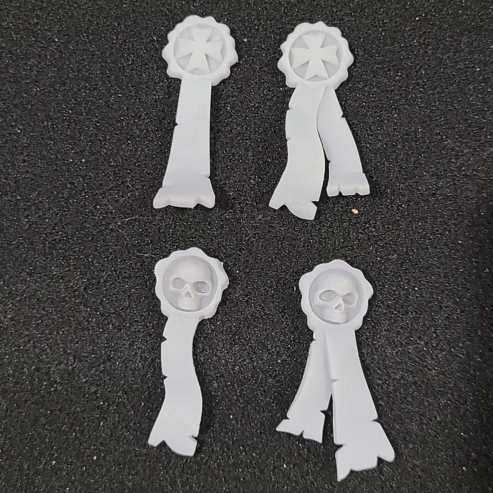 Templar Knights Warrior Order Purity Seals and Prayer Parchments resin accessory set for McFarlane Toys 7-inch armored action figures by Fantasy World Games.