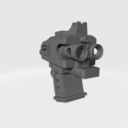 Thunderstrike Twin Barrel Battle Gun custom resin weapon compatible with McFarlane Toys 1:12 scale armored action figures for collectors, painters, and custom figure builders.
