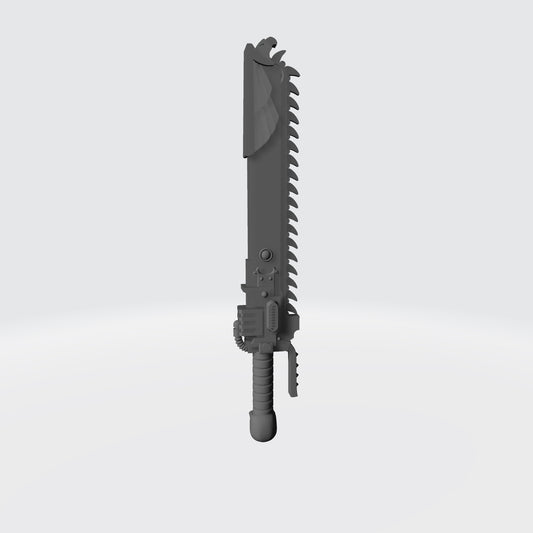 Ultra Warrior Order Teeth of Ultra Chain Blade with Skull Pommel compatible with McFarlane Toys 1:12 scale armored action figures custom resin close combat weapon