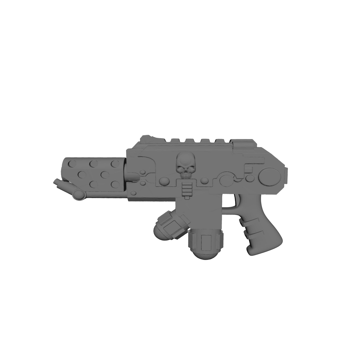 Veteran Warrior Flamer Pyre-Gun with Skull custom resin weapon compatible with McFarlane Toys 7-inch armored action figures.