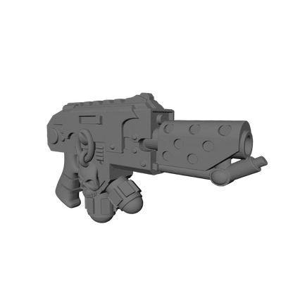 Veteran Warrior Flamer Pyre-Gun with Skull custom resin weapon compatible with McFarlane Toys 7-inch armored action figures.