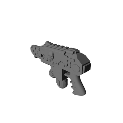 Veteran Warrior Flamer Pyre-Gun with Skull custom resin weapon compatible with McFarlane Toys 7-inch armored action figures.