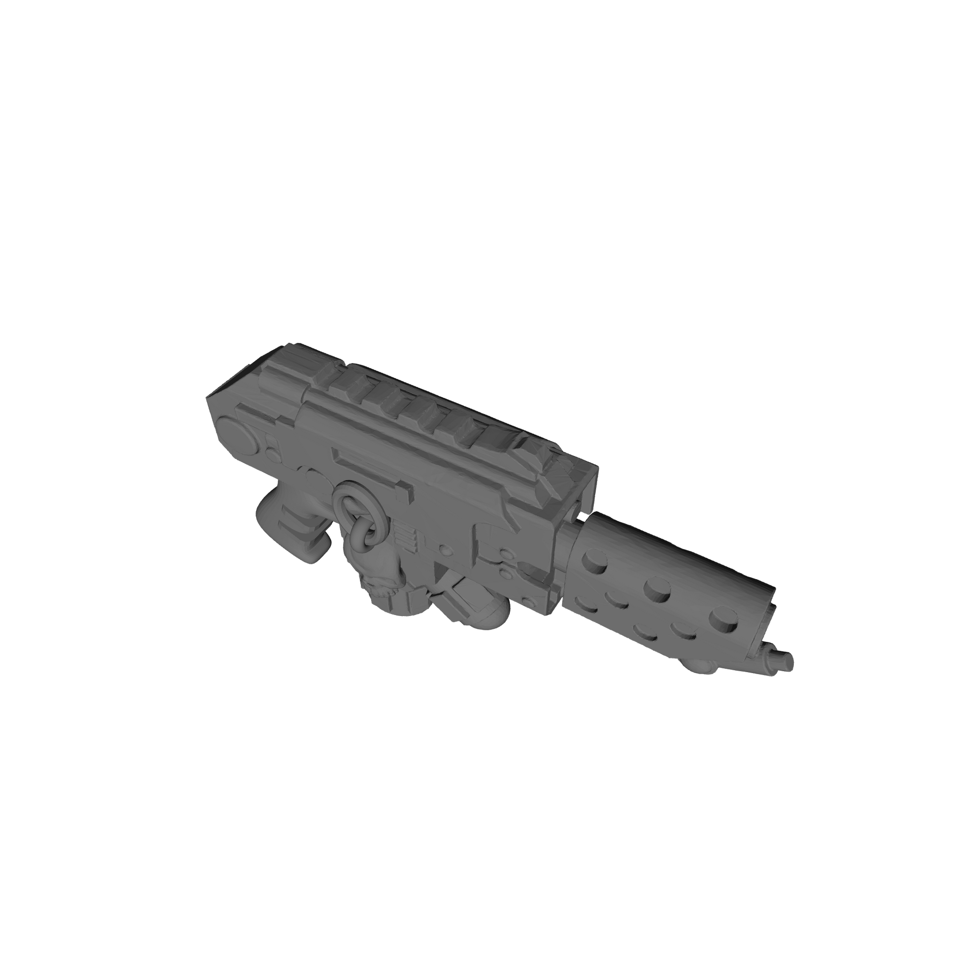 Veteran Warrior Flamer Pyre-Gun with Skull custom resin weapon compatible with McFarlane Toys 7-inch armored action figures.