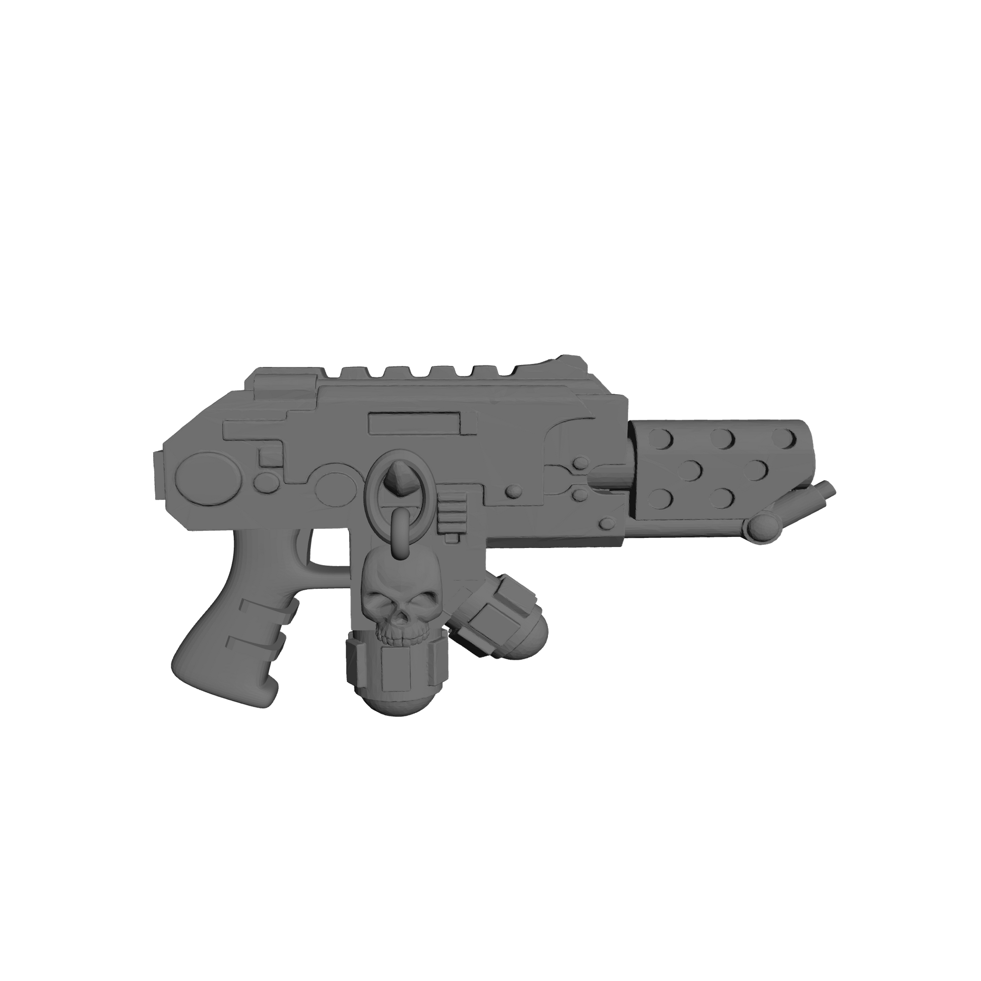 Veteran Warrior Flamer Pyre-Gun with Skull custom resin weapon compatible with McFarlane Toys 7-inch armored action figures.