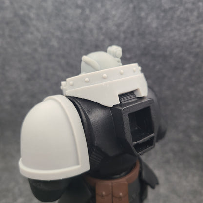 Veteran Warrior Gorget with Circular Grill and Rivets compatible with McFarlane Toys 7-inch armored action figures custom resin armor