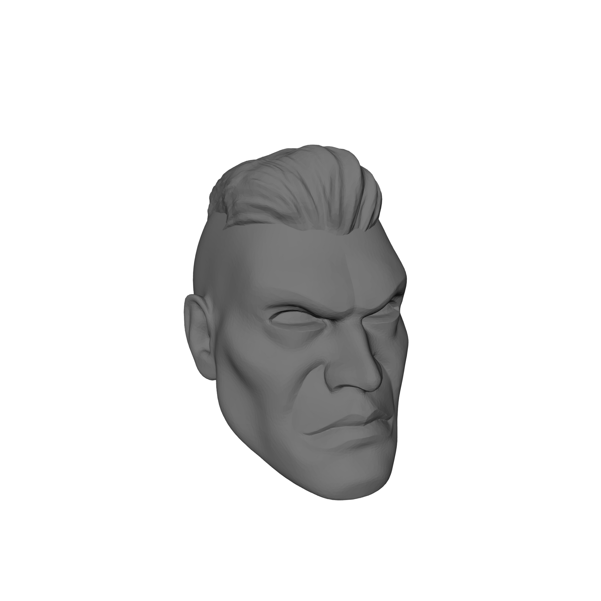Veteran Warrior Head with Crew Cut custom resin head sculpt compatible with McFarlane Toys 7-inch armored action figures.