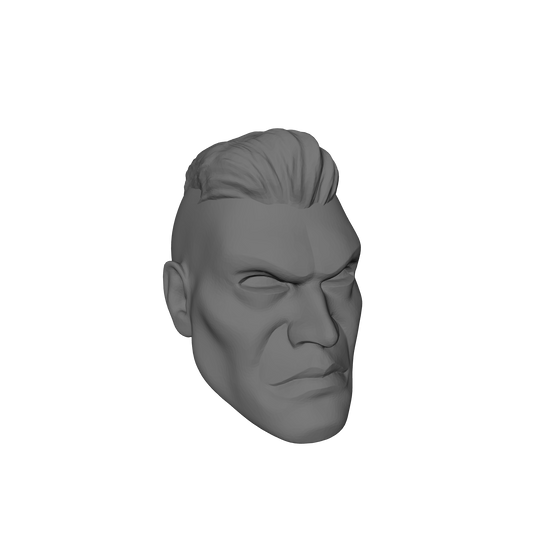 Veteran Warrior Head with Crew Cut custom resin head sculpt compatible with McFarlane Toys 7-inch armored action figures.