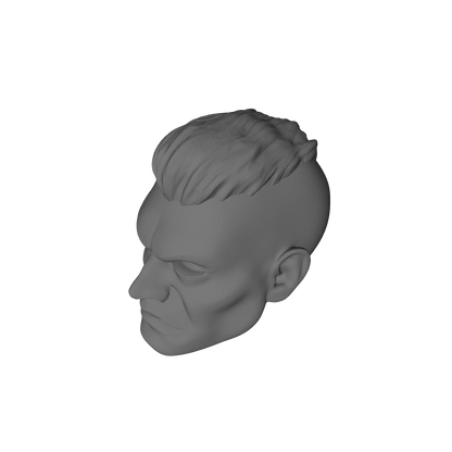 Veteran Warrior Head with Crew Cut custom resin head sculpt compatible with McFarlane Toys 7-inch armored action figures.