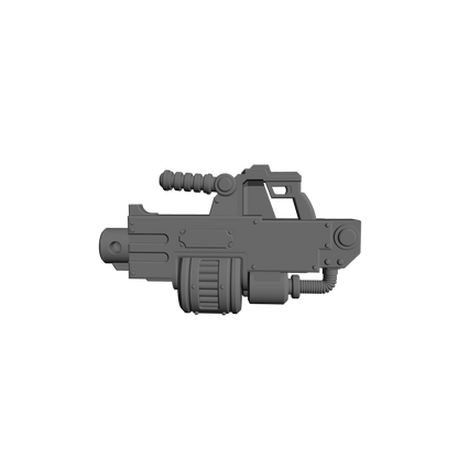 Veteran Warrior Heavy Bolter Type 30 with attached Drum compatible with JoyToy 1:18 scale armored action figures custom resin weapon