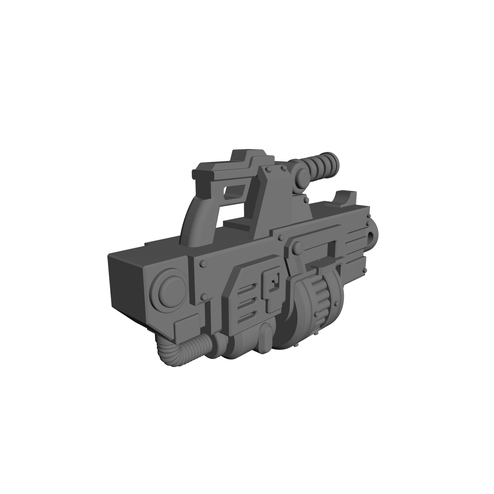 Veteran Warrior Heavy Bolter Type 30 with attached Drum compatible with JoyToy 1:18 scale armored action figures custom resin weapon