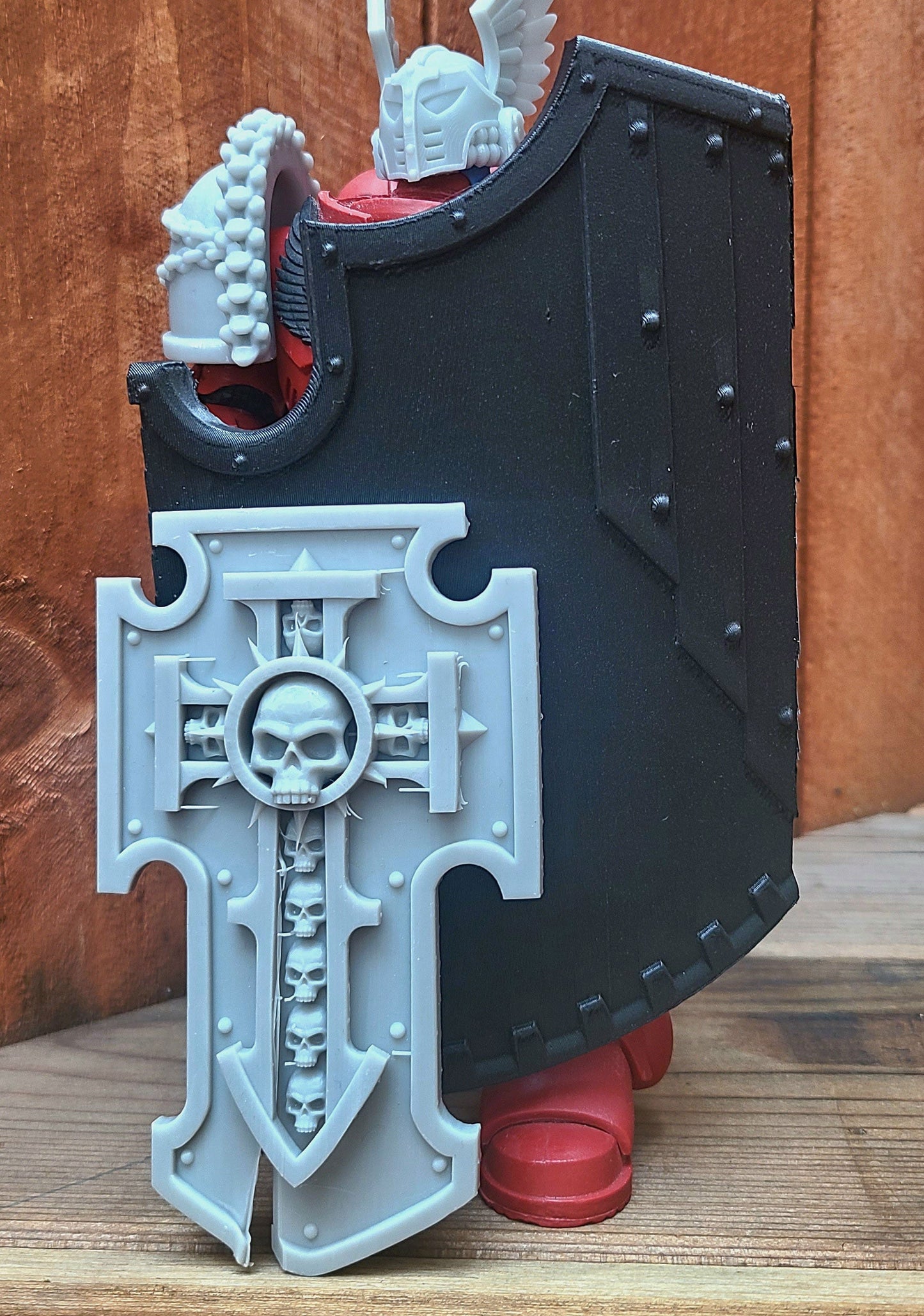 PLA Void Breacher Shield accessory compatible with McFarlane Toys 1:12 scale armored action figures