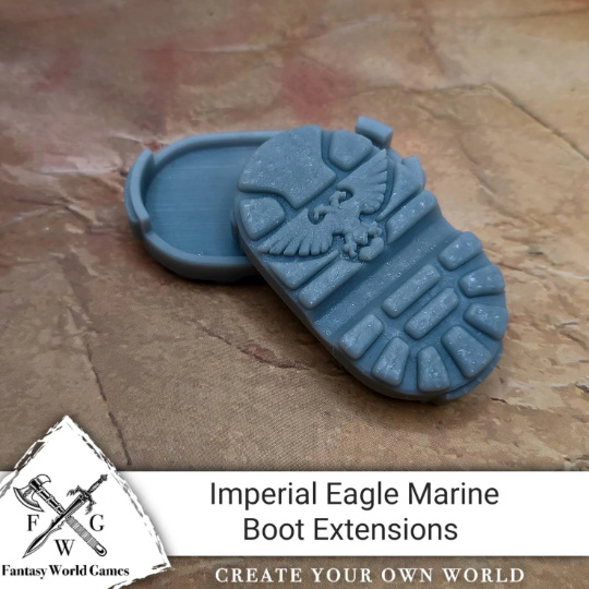 Armor - Qty (2) Mag Boot Extension Eagle Embedded War-gear for McFarlane Toys Space Marine Action Figure