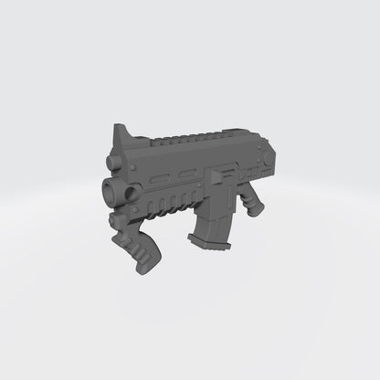 Warrior Order Combat Carbine with Sickle Magazine custom resin weapon compatible with McFarlane Toys 1:12 scale armored action figures