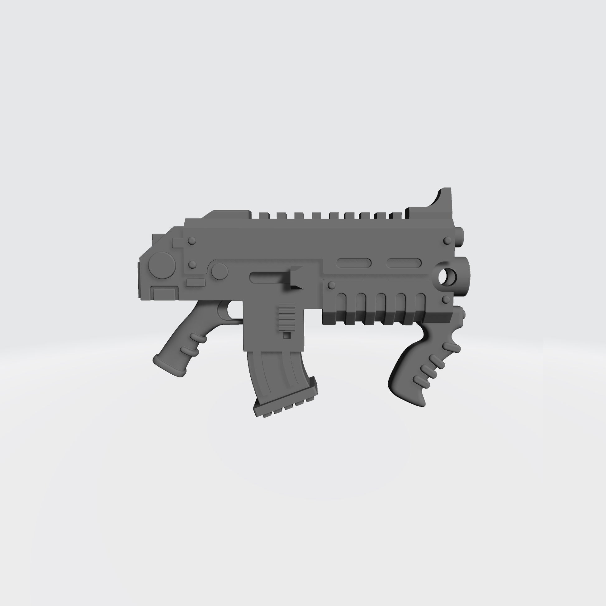 Warrior Order Combat Carbine with Sickle Magazine custom resin weapon compatible with McFarlane Toys 1:12 scale armored action figures
