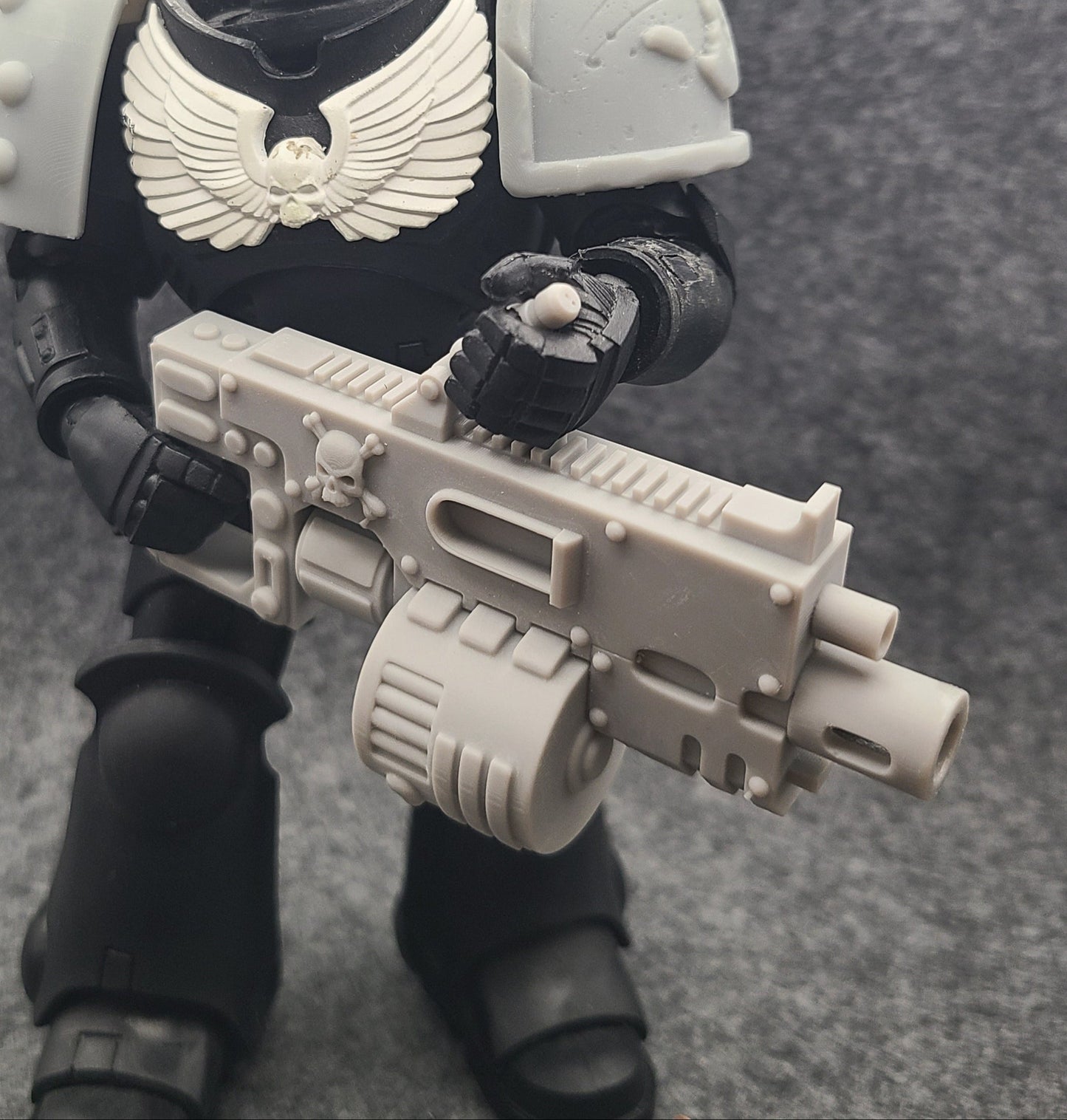 Warrior Order Heavy Support Cannon with Drum Magazine compatible with McFarlane Toys 7-inch armored action figures