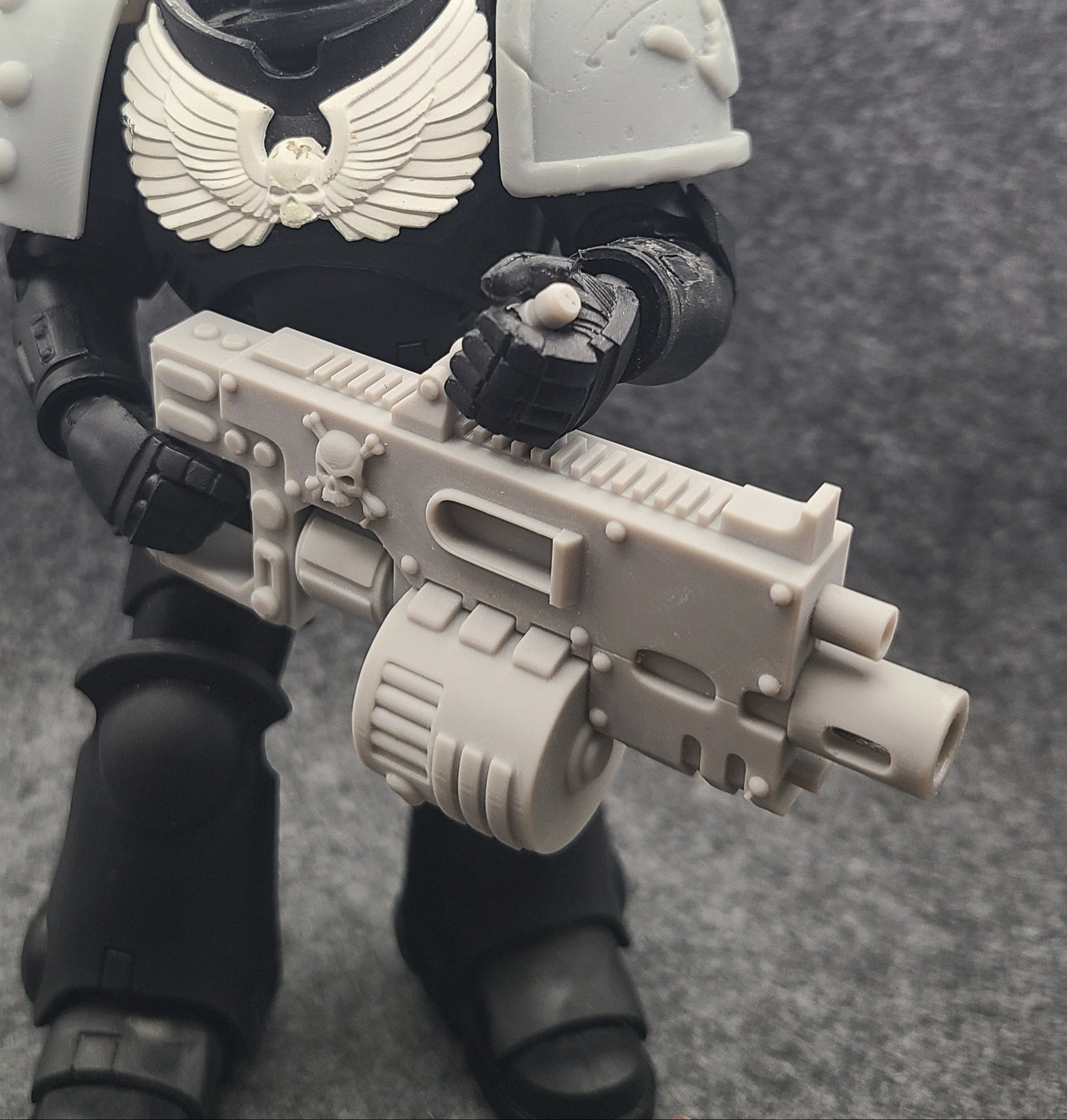 Warrior Order Heavy Support Cannon with Drum Magazine compatible with McFarlane Toys 7-inch armored action figures