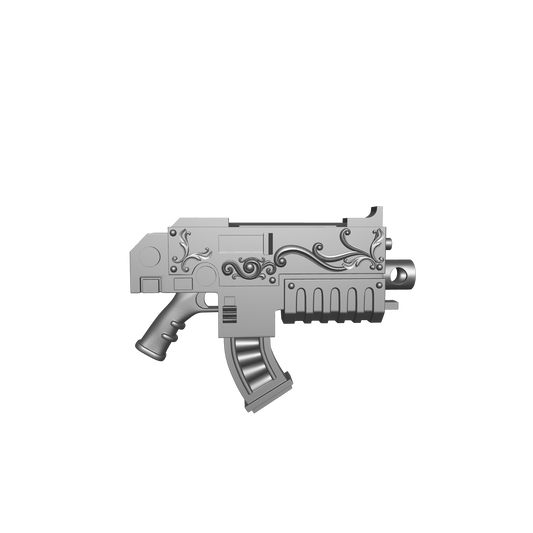 Warrior Order Veteran Artificer Pattern Combat Rifle custom resin weapon compatible with McFarlane Toys 7-inch armored action figures for 1:12 scale figure customization