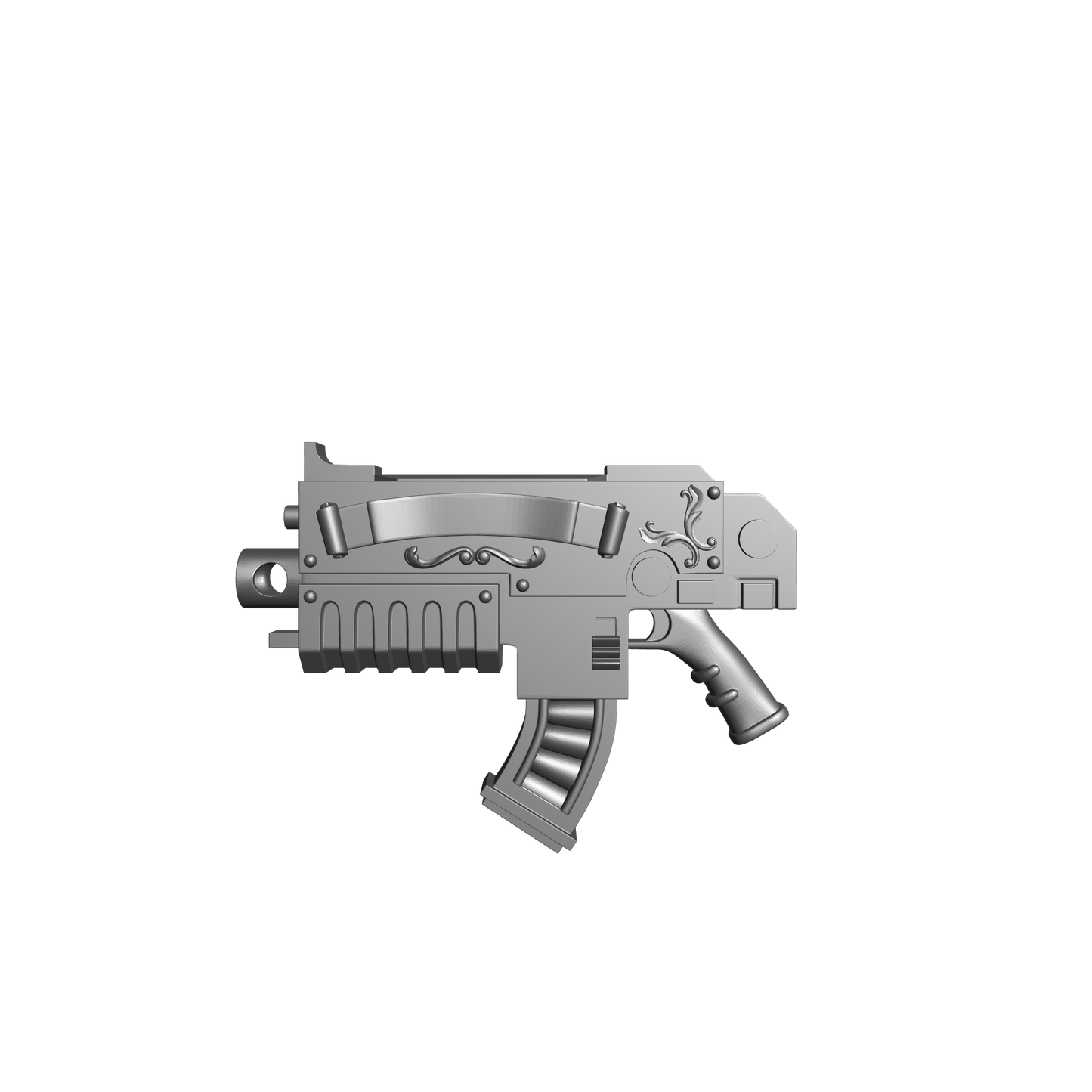 Warrior Order Veteran Artificer Pattern Combat Rifle custom resin weapon compatible with McFarlane Toys 7-inch armored action figures for 1:12 scale figure customization