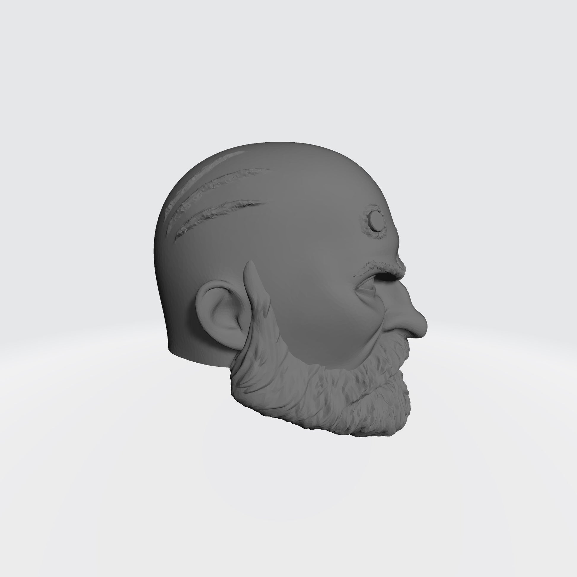 Wolf Guard Warrior Order Bare Head Bald with Scars and Service Studs on Right Side custom resin head sculpt compatible with McFarlane Toys 7-inch armored action figures.