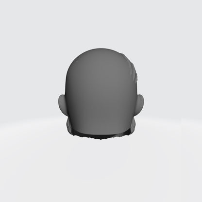 Wolf Guard Warrior Order Bare Head Bald with Scars and Service Studs on Right Side custom resin head sculpt compatible with McFarlane Toys 7-inch armored action figures.