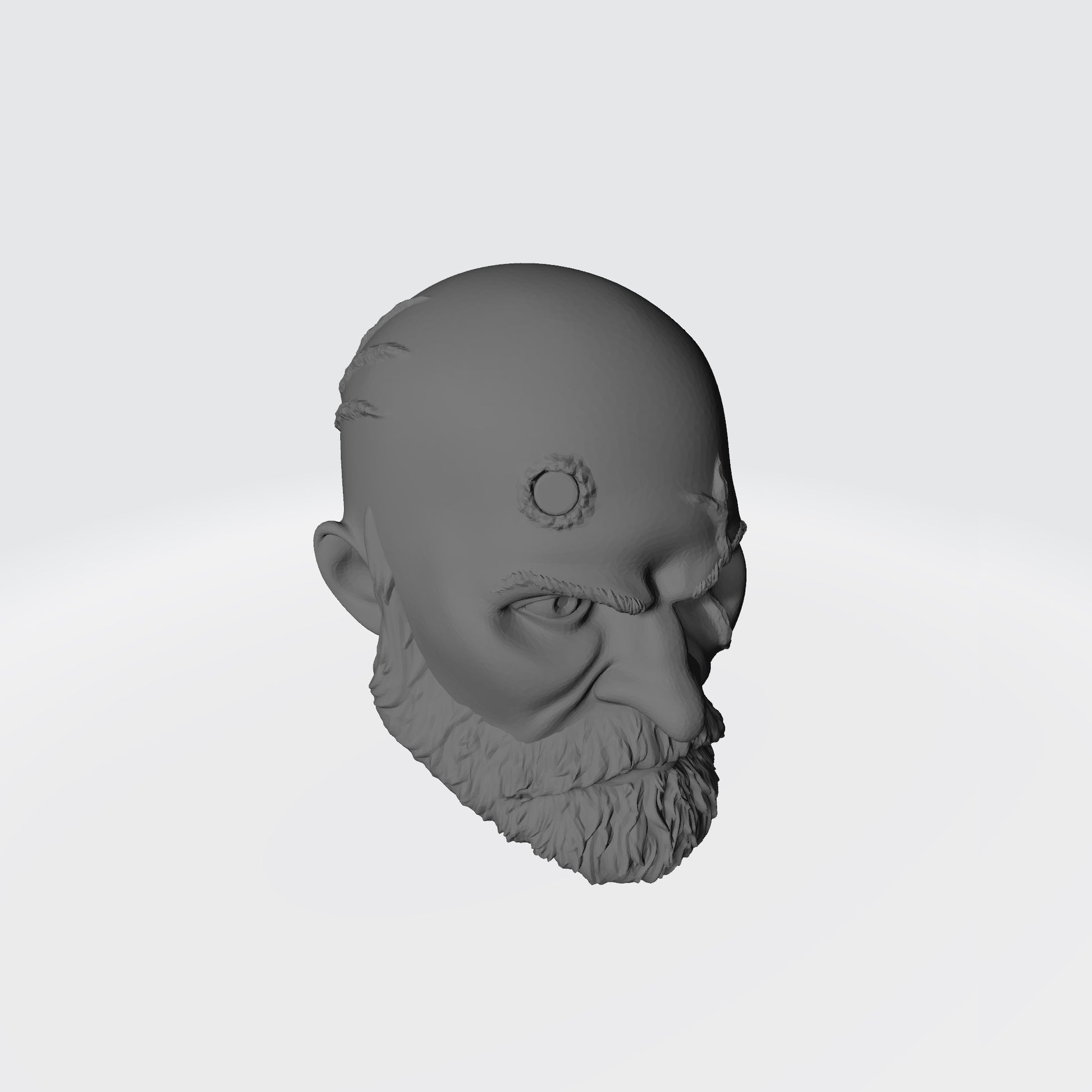 Wolf Guard Warrior Order Bare Head Bald with Scars and Service Studs on Right Side custom resin head sculpt compatible with McFarlane Toys 7-inch armored action figures.