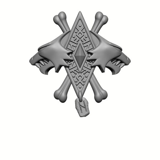 Wolf Guard Warrior Order Two Wolves and Runes Hip Pad Armor Decal compatible with McFarlane Toys 1:12 scale figures