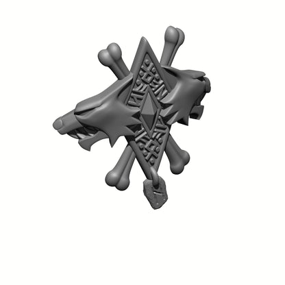 Wolf Guard Warrior Order Two Wolves and Runes Hip Pad Armor Decal compatible with McFarlane Toys 1:12 scale figures