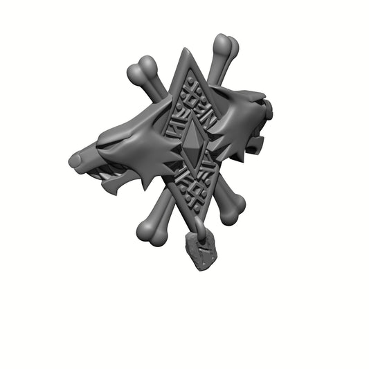 Wolf Guard Warrior Order Two Wolves and Runes Hip Pad Armor Decal compatible with McFarlane Toys 1:12 scale figures
