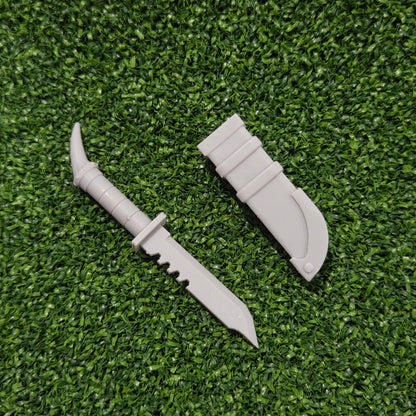Wolf Warrior Order Combat Knife with Optional Sheath Compatible with McFarlane Toys 1:12 Scale Armored Action Figures Custom Resin Weapon