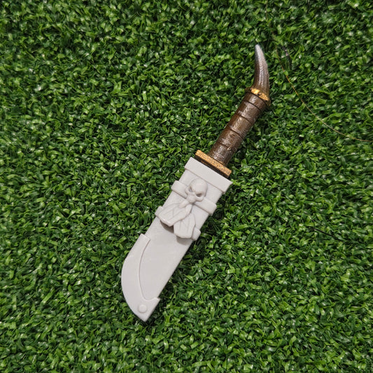 Wolf Warrior Order Combat Knife with Optional Sheath Compatible with McFarlane Toys 1:12 Scale Armored Action Figures Custom Resin Weapon