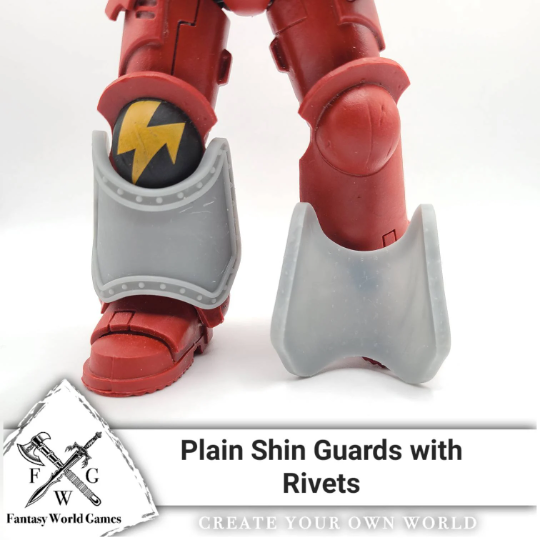 Shin Guard Plain with Rivets Compatible with McFarlane Toys Space Marines