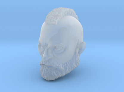 Grizzled Veteran Warrior Space Marine Head with Mohawk and Beard compatible with McFarlane Toys Action Figures