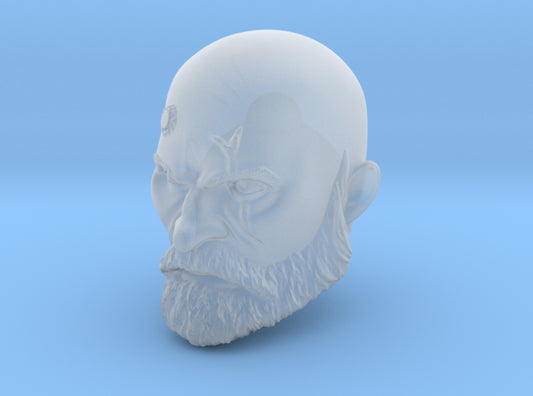 Vet Warrior Bald Head Scars Stud Space Marine 3d printed