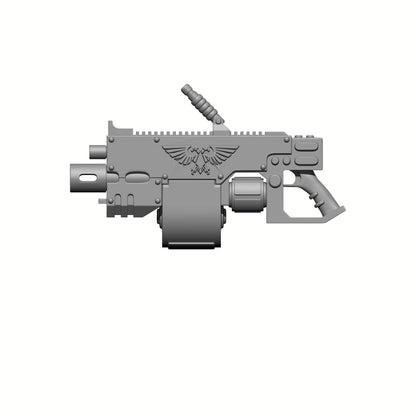 Weapon Heavy Bolter - Executer Pattern with Drum Designed for the 7' McFarlane Space Marine Left Side