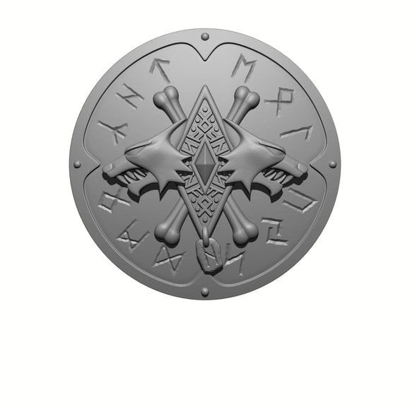 Viking Wolf Round Power Shield