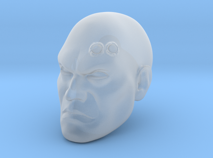 Veteran Sergeant Bald Head with Two Service Studs custom resin head sculpt compatible with McFarlane Toys 7-inch armored action figures.