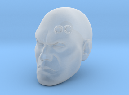 Veteran Sergeant Bald Head with Two Service Studs custom resin head sculpt compatible with McFarlane Toys 7-inch armored action figures.