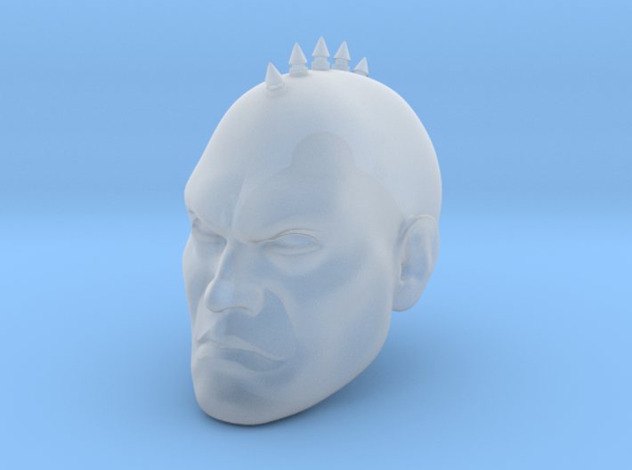 Warborn Battle Brother Head with Small Spike Studs Mohawk custom resin head sculpt compatible with McFarlane Toys 7-inch armored action figures.